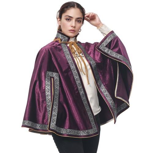 Medieval Cape Shawl Half Shoulder Cloak LARP Warrior Cape Halloween - 第 26/31 張圖片