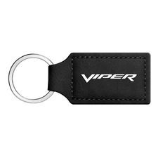 Dodge Viper Rectangular Black Leather Key Chain Key-Ring