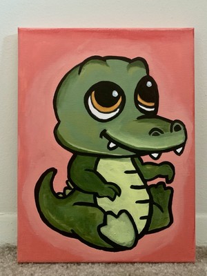 Acrylic Cute Baby Crocodile Canvas Painting -- Hand Painted -- Original (NEW) eBay Acrylic Cute Baby Crocodile Canvas Painting -- Hand Painted -- Original (NEW) eBay