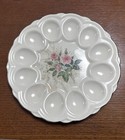 1950's Cardinal China Pink Rose Bouquet 9" Deviled Egg Plate Warranted 22
