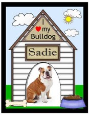 BULLDOG PHOTO MAGNET  PERSONALIZED "YOUR PET PHOTO AND NAME"