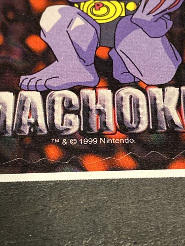 Vintage 1999 Pokémon Machoke Vending Machine Sticker Card A&A Made in USA - Picture 2 of 3