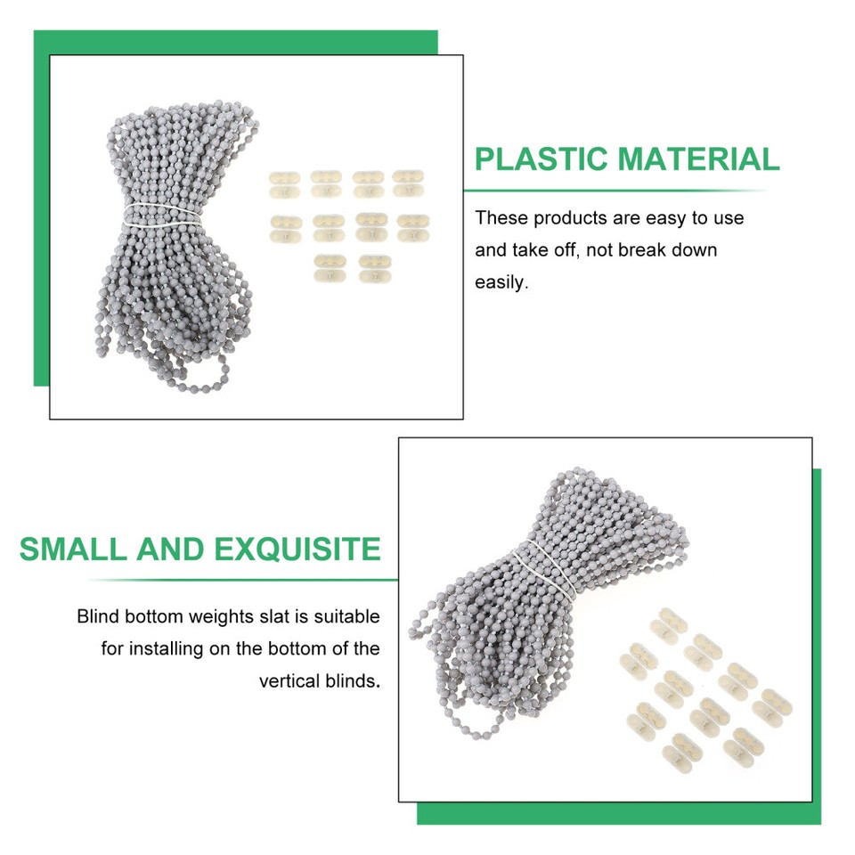 Blind Beaded Cord Replacement Grey Zipper Stylish Chain Pull