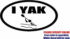 OVAL I Yak Kayak Paddle Graphic Die Cut decal sticker Car Truck Boat Window 7"