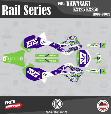 Graphics Kit for  Kawasaki KX125 KX250 (1999-2002)  Rail - PURPLE