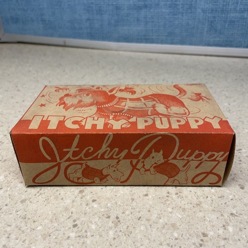 NOS! Rare Vintage Occupied Japan "Itchy Puppy" Wind Up Celluloid Dog w/ Box - Bild 14 von 15