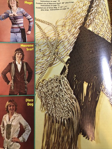 Macrame For You & Your Home Pattern Book 1979 9 Projects 4 Purses Sweater Plants - Picture 3 of 5
