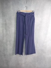 vintage laura ashley trousers Size 10, Purple Silk, Tie Belt. Wideleg Trousers