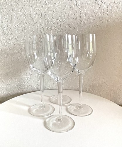 Set of 4 Wine Glasses Goblets Crystal Clear Tall Stem 9” - Picture 1 of 6