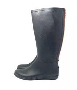 plain black rain boots