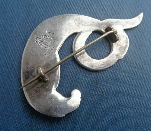 Scottish Silver Iona Sea Serpant VERY LARGE Brooch - Celtic Art Industies 1960s - Imagen 11 de 12