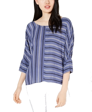 BCX Juniors' Denim Stripe Tie-Back Top, Size XL, Striped Design