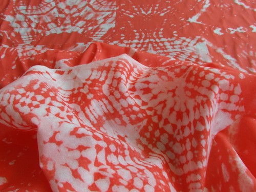 leichter Baumwollstoff 100%Baumwolle Batik-Patchdruck in koralle 1,42 x 1,80Mtr. - Bild 15 von 18