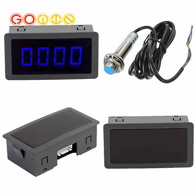 4 LED digali blu verde contagiri misuratore di velocà giri/min
