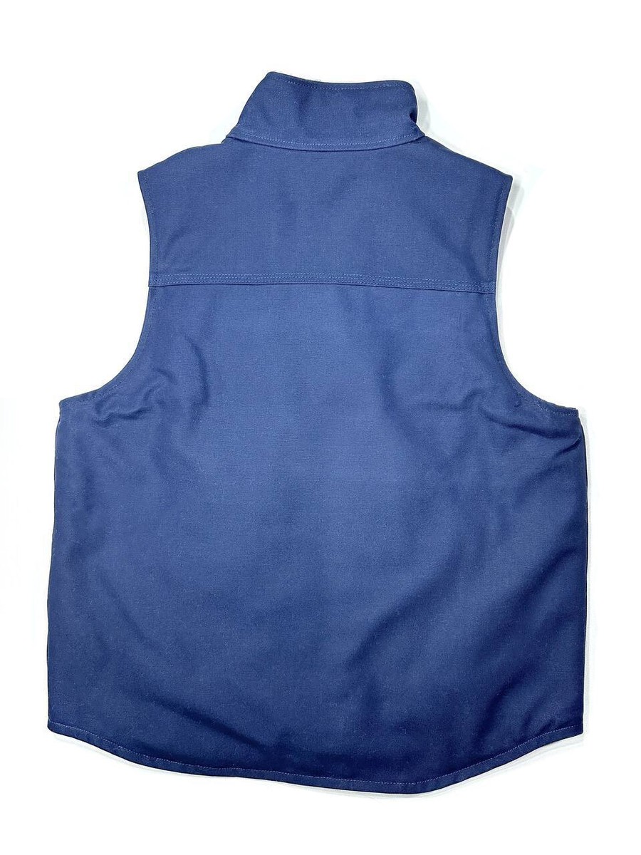 CARHARTT VEST カーハート ベスト navy Men's Washed Duck Sherpa-Lined Mock-Neck Vest - Uniform Work Vests