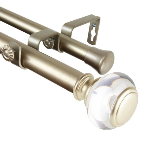 Mercury 1" Double Curtain Rod Adjustable Drapery Rod 28-240" (5 sizes, 4 colors) - Picture 3 of 5
