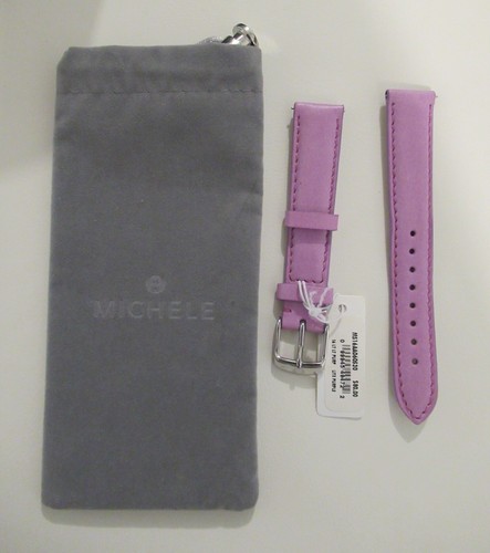 Michele echt echtes Leder 16 mm LITE LILA Uhrenarmband Armband 80 $ + Etui - Bild 1 von 7