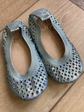 Girl s Yosi Samra Glitter Blue Sammie Ballet Flats Youth Size 7C