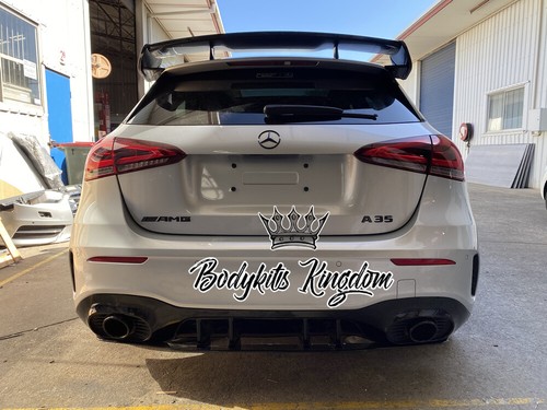W177 new a class amg 1:1 style black spoiler A250 A35 A45 AMG wing lip gt carbon - Picture 3 of 12
