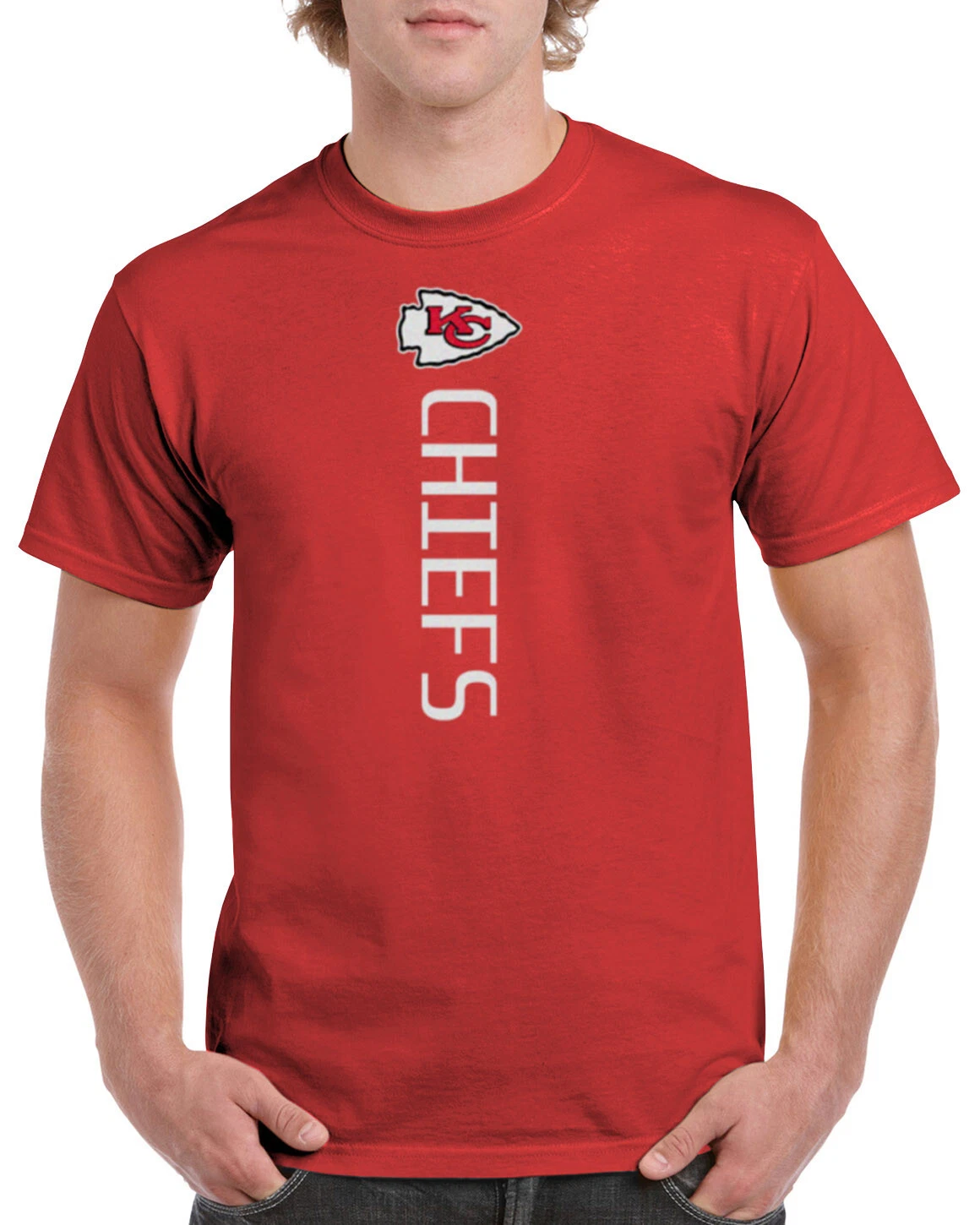 Kansas City Chiefs Vertical T-Shirt Football Arrowhead Graphic KC