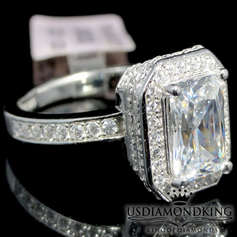 Princess & Round Cut Real 925 Sterling Silver Ladies