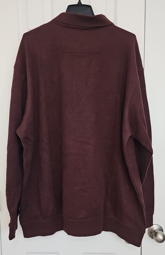 Siegfried Mens Long Sleeve Brown Polo Shirt 3X Big Classic Ribbed New - Picture 9 of 12