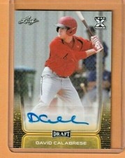 2020 DAVID CALABRESE LEAF DRAFT BASEBALL AUTO GOLD ROOKIE  SP  HOT  LIVE  MINT