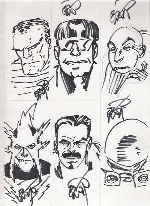 ERIK LARSEN 6 HEAD SPIDER-MAN sandman DOC OCK vulture ELECTRO kraven MYSTERIO Comic Art