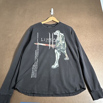 Vintage Lineage 2 Game Shirt Adult Size Large Black Long Sleeve