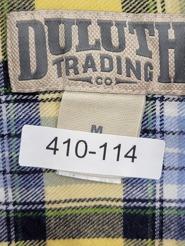 Duluth Trading Shirt Mens Medium Blue Yellow Plaid Long Sleeve Button Down - Picture 8 of 8