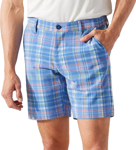 $110.00 Tommy Bahama Men's Beachfront Plaid Shorts, Campanula, 30