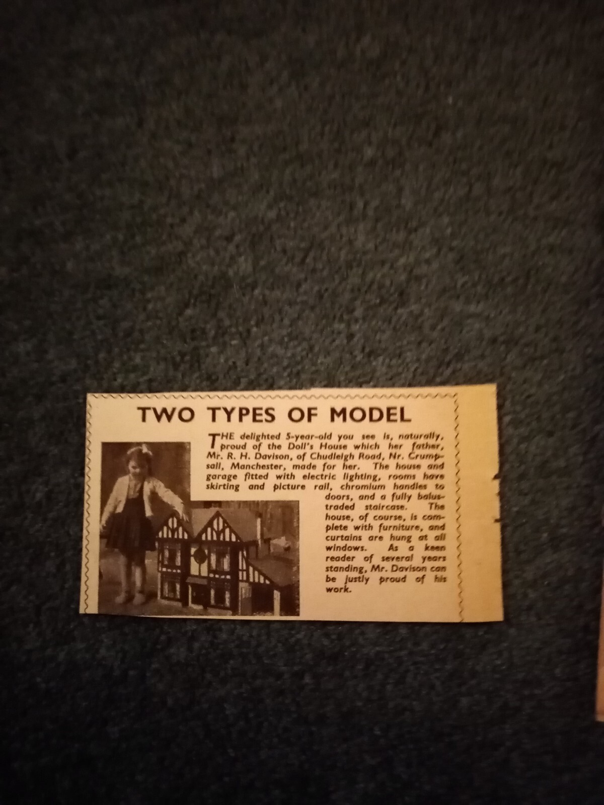 El55 Ephemera 1950 picture Mr r h Davison Chudleigh Road crumpsall eBay
