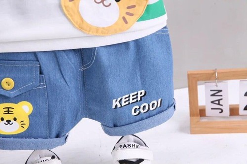 Summer Baby Boys Girls Clothing Sets Cartoon Cotton T-shirt + Shorts 2pcs Suits - Picture 15 of 19