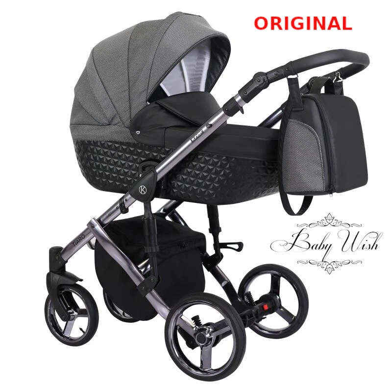 KUNERT TIARO PREMIUM GRAPHITE FRAME PRAM 3in1 CARRYCOT + PUSHCHAIR + CAR SEAT
