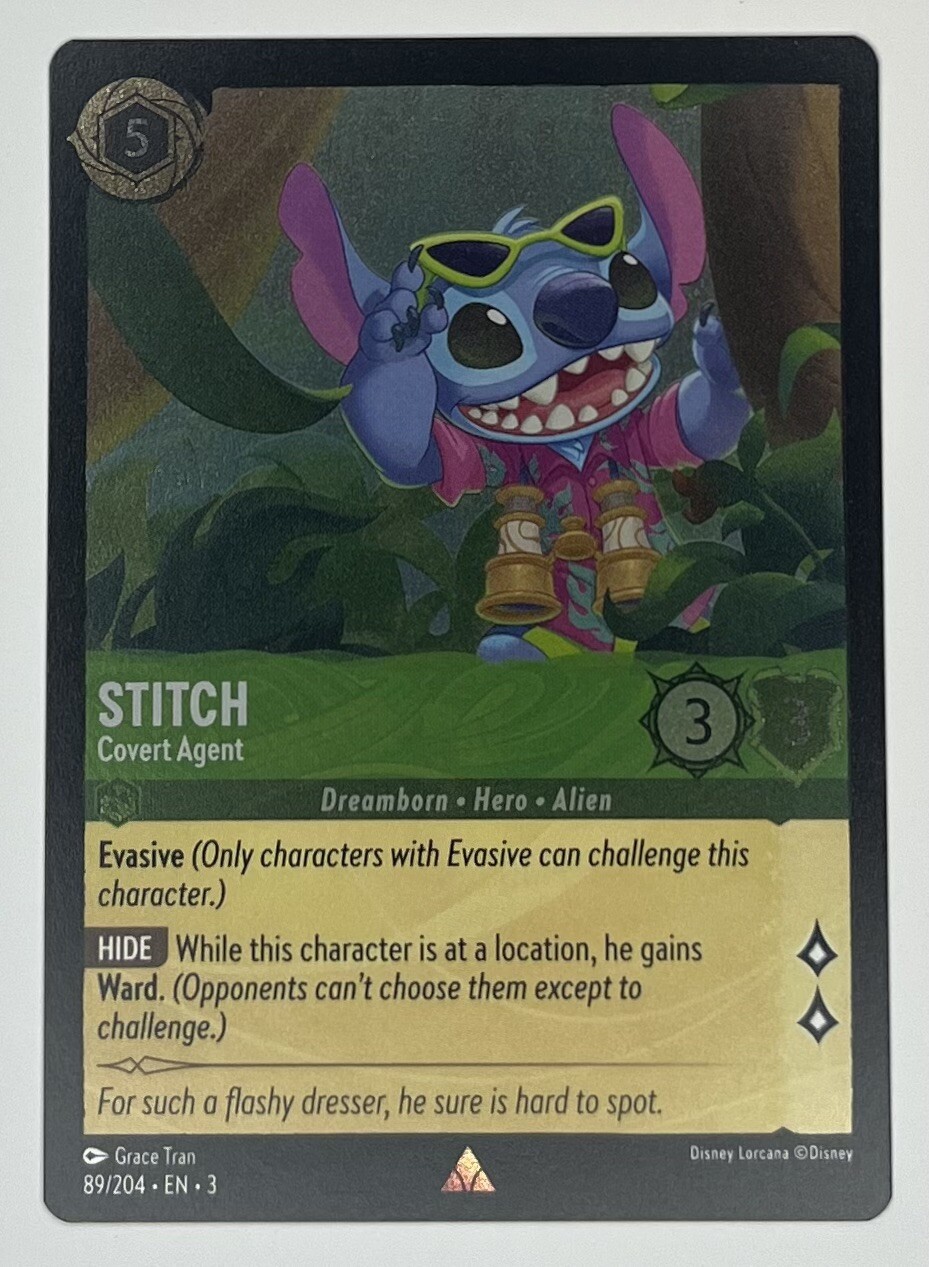 Stitch Covert Agent 89/204 Cold Foil Disney Lorcana Inklands NM
