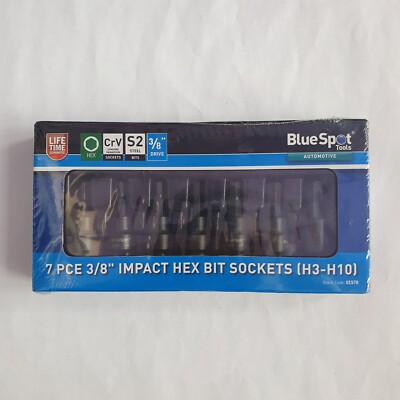 Blue Spot Tools Automotive 7 Stück 3/8'' Impact Sechskant Bit Steckschlüssel H3-H10