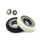 PU Rubber Roller Plastic Bearing Cnc Guide Wheel Flat Belt Roller White Black