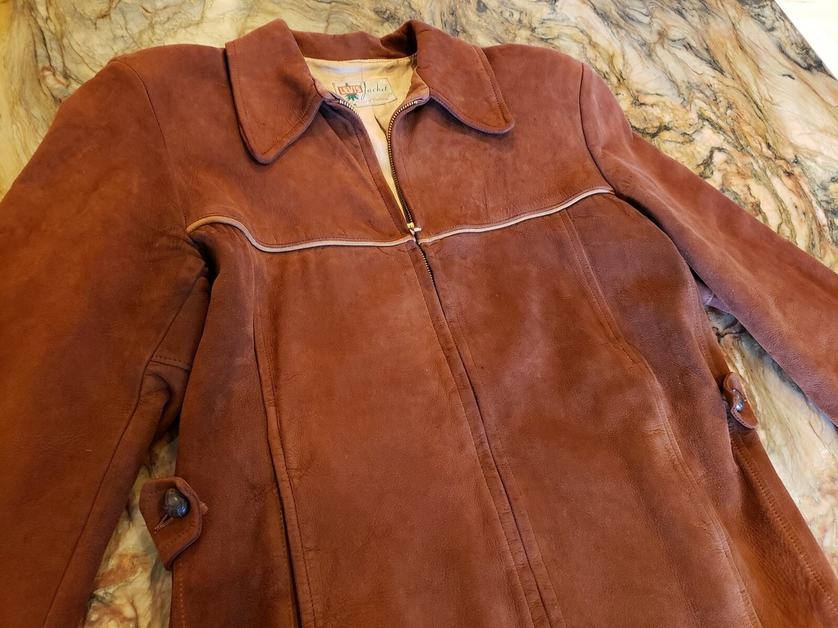 Vtg Levi Suede Leather Zipper Jacket Coat Deadstock Western Wear