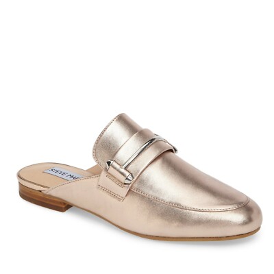 Steve Madden Kera Flat Loafer Mules Shoes in Rose Gold Color size