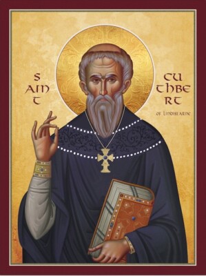 Heiliger Cuthbert von Lindisfarn MADE TO ORDER Eastern Orthodox Byzantine Ikone