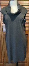 Spense Womens Charcoal Gray Knit Cowl Neck Sleeveless Dress Jumper Sz 14