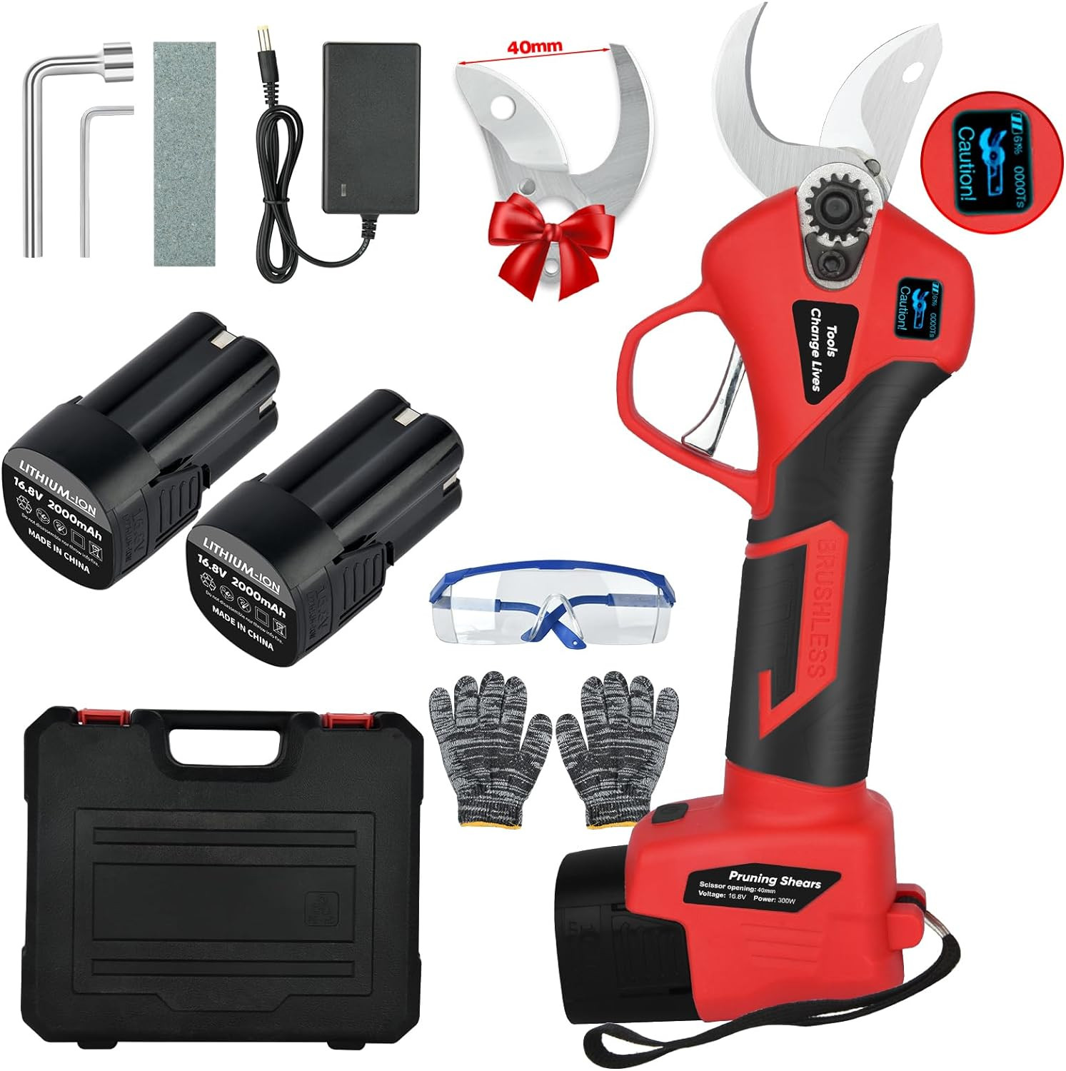 Forbici Potatura Elettriche 40mm Smart - Cesoie Professionali LCD 21V