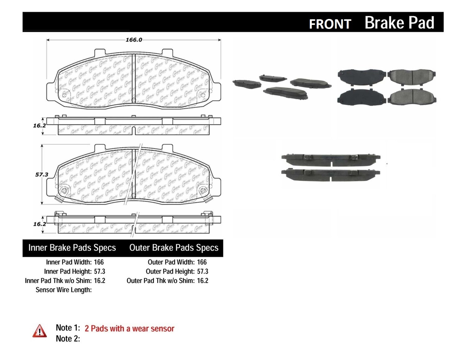 FRONT BRAKE PADS FORD F150 1997 1998 1999 2000 2001 2002 2003 FORD F150