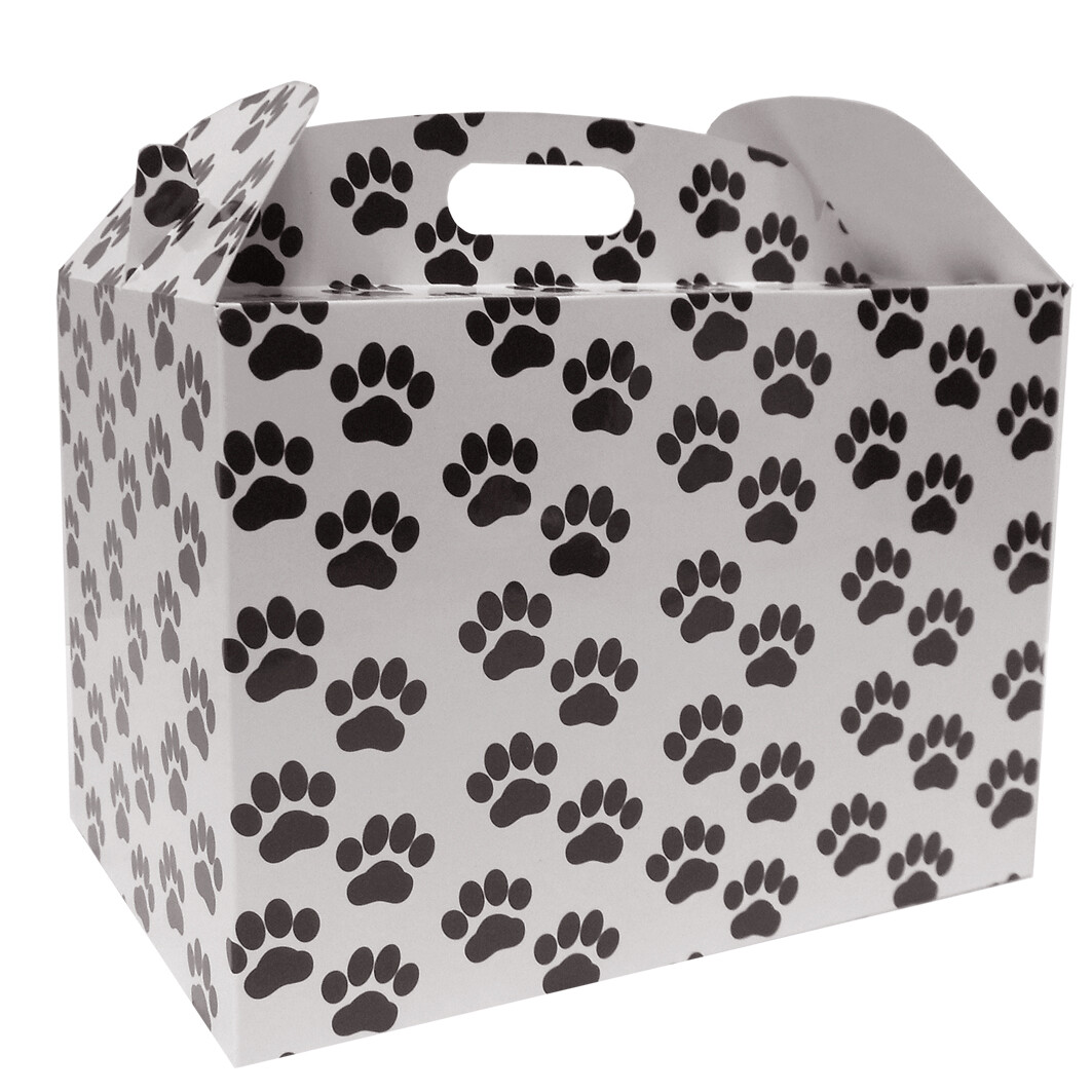 PAW PRINT GIFT BOXES - Gable Boxes Christmas Gift Hamper Pet Gift Baskets (pk10)