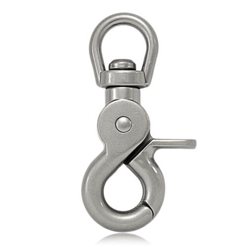Scheren-Karabiner Haken mit Dreh-Gelenk für Hunde-Leine, 2er SET, Silber Matt - Bild 2 von 2