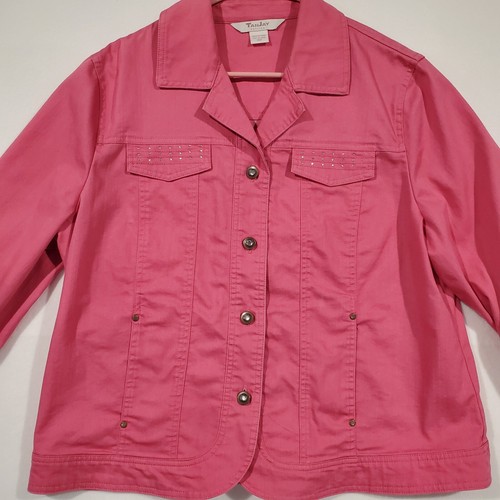 TanJay Petites Women's Pink Casual Jacket Size 14P - Picture 2 of 19