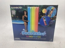 Light Up Swimming Pool Lounger Raft, 74”x30”Pool Floaty,Rainbow. Heavyweight.