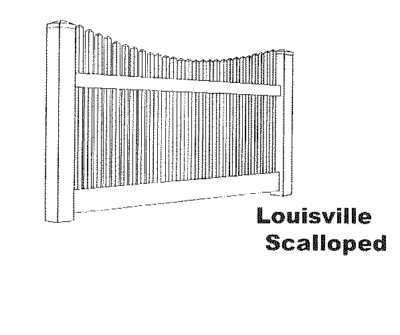 4ft X 8ft PVC Vinyl Victorian Picket Fence Panel – Louisville Style Scallop Top (Wayside Fence)