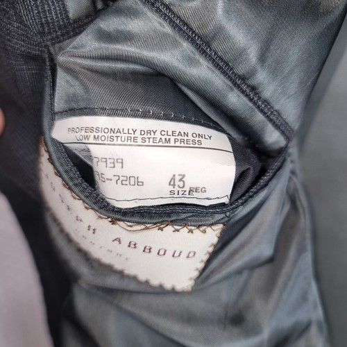 JOSEPH ABBOUD 43R 38x30 Two Piece Gray Check Couture Suit - Picture 12 of 23