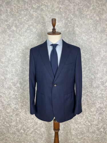 Suitsupply Dark Blue Havana Patch Pockets HL Wool Slim Fit Blazer Jacket 42 S